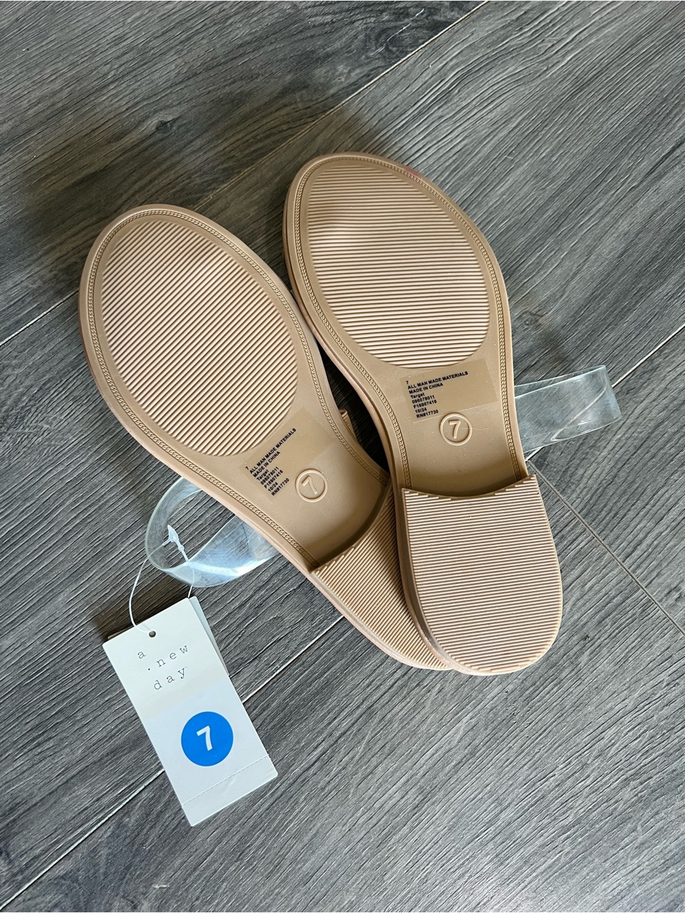 a new day Clear-Strap Tan Slide Sandals with Gold Accent - Picture 4 of 4